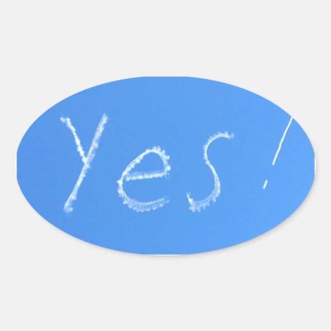 Adesivo Oval sim, azul (Frente)