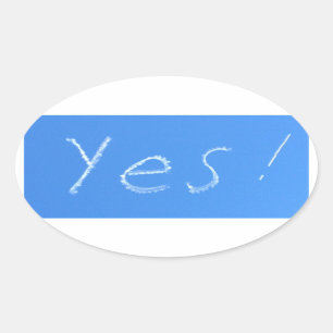 Adesivo Oval sim, azul