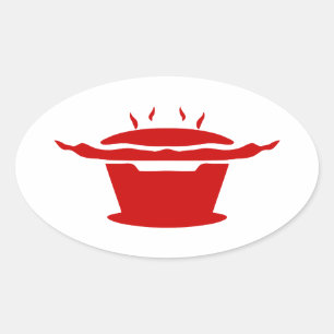Adesivo Oval Símbolo de CHURRASCO coreano (고 기 구 이)