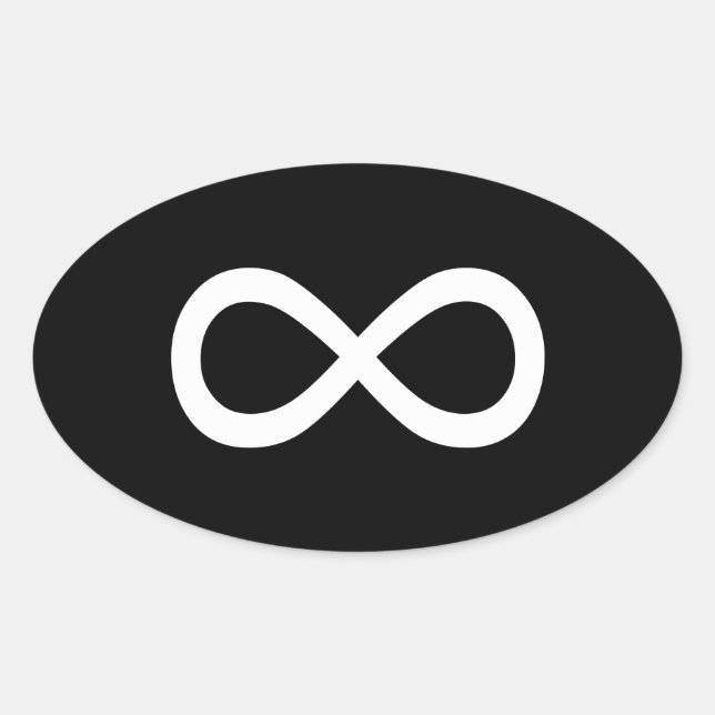 Adesivo Oval Símbolo de Infinito Branco (Frente)