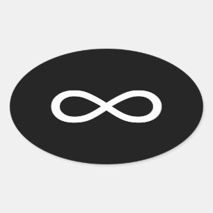 Adesivo Oval Símbolo de Infinito Branco