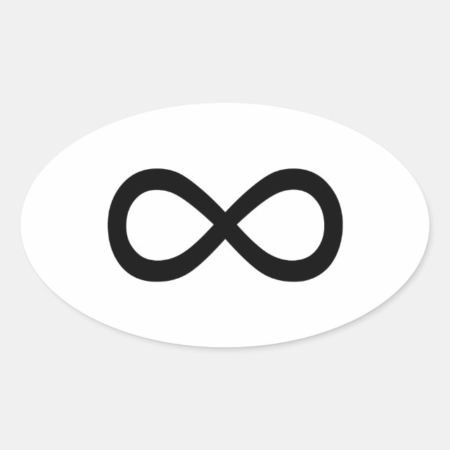 Adesivo Oval Símbolo de Infinito Preto (Frente)