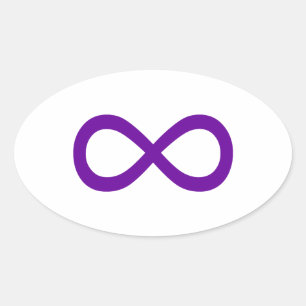 Adesivo Oval Símbolo de Infinito Roxo