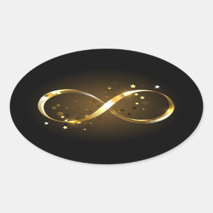 Adesivo Oval Símbolo Infinity do ouro