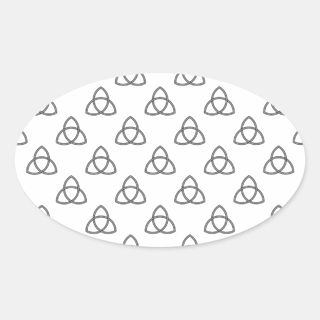 Adesivo Oval Símbolo Triquetra Vesica (Frente)