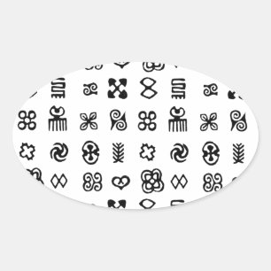 Adesivo Oval Símbolos africanos Adinkra