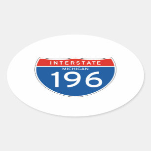 Adesivo Oval Sinal de um estado a outro 196 - Michigan
