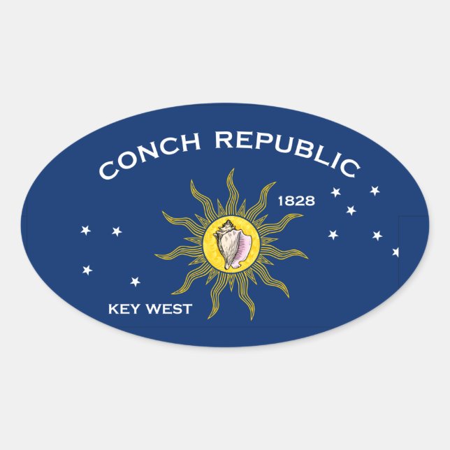 Adesivo Oval Sinalizador Conch Republic (Frente)
