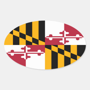 Adesivo Oval Sinalizador de Estado de Maryland Vibrante