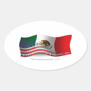 Adesivo Oval Sinalizador de Onda Mexicano-Americano