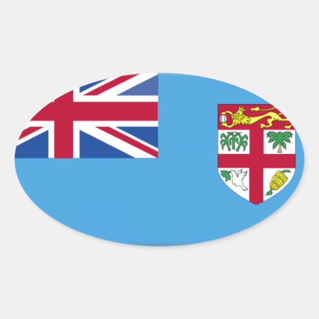Adesivo Oval Sinalizador Fiji (Frente)