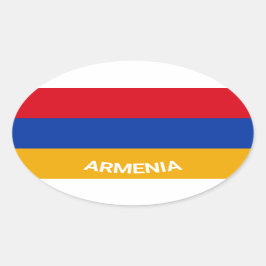 Adesivo Oval Sinalizador Oval de Estilo Eurio Armênia com Nome