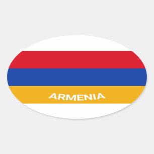 Adesivo Oval Sinalizador Oval de Estilo Eurio Armênia com Nome