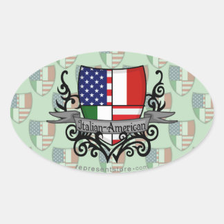 Adesivo Oval Sinalizador Shield Italiano-Americano