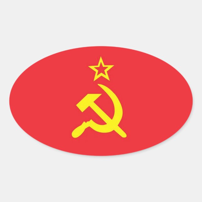 Adesivo Oval sinalizador USSR (Frente)