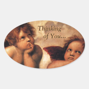 Adesivo Oval Sistine Madonna que pensa de você…