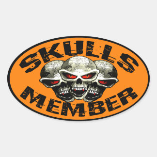 Adesivo Oval Skulls Member Sticker