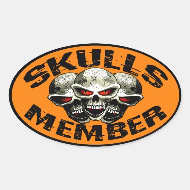 Adesivo Oval Skulls Member Sticker (Frente)
