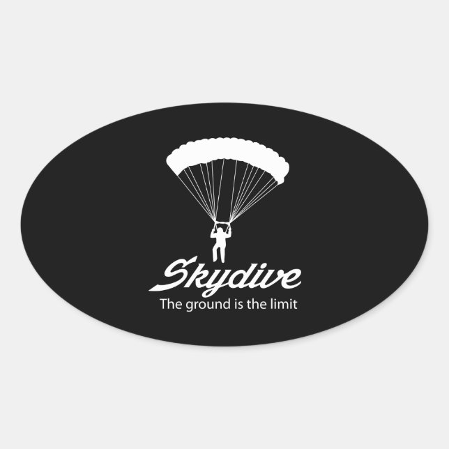 Adesivo Oval Skydive the Ground é o limite (Frente)