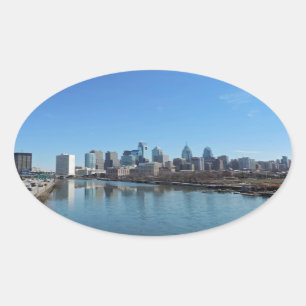 Adesivo Oval Skyline de Philadelphfia