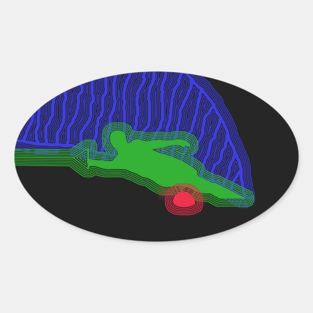 Adesivo Oval Slalom Water Skier Neon Spray (Frente)