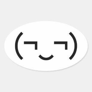 Adesivo Oval Smug Emoticon (‿)