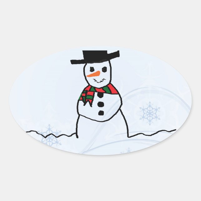 Adesivo Oval Snowman (Frente)
