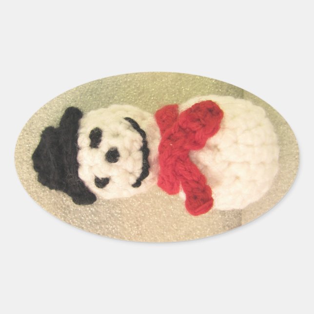 Adesivo Oval Snowman Oval Stickers (Frente)