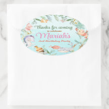 Sob a aquarela marítima Birthday Classic Round S