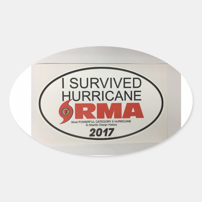Adesivo Oval Sobrevivi ao furacão IRMA OVAL Decal (Frente)