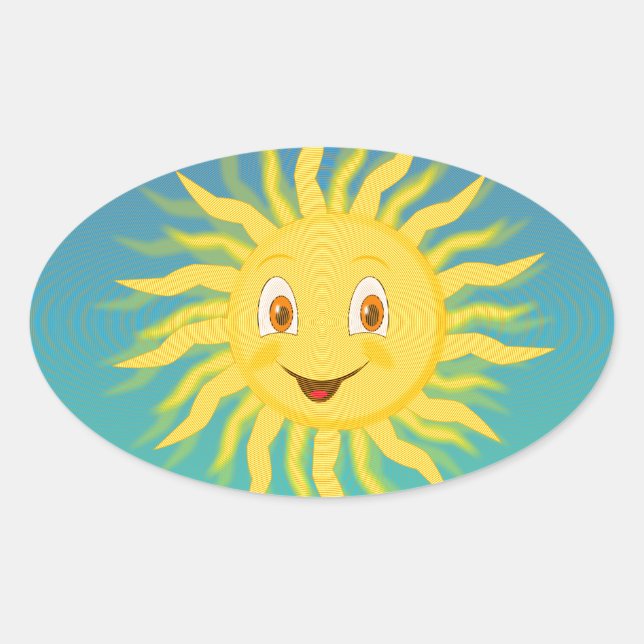 Adesivo Oval Sol com Linhas Circulares (Frente)