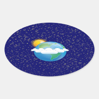 Adesivo Oval Sol e Terra -