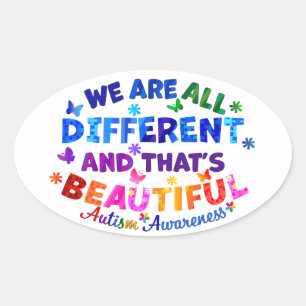Adesivo Oval Somos Todos Diferentes