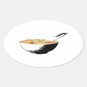 Adesivo Oval sopa de barbatana de tubarão