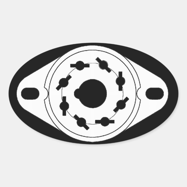 Adesivo Oval Soquete do tubo audiófilo (Frente)