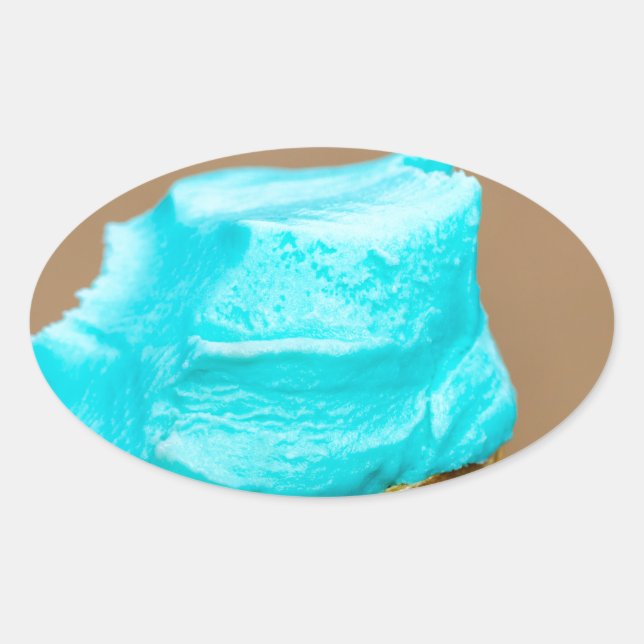 Adesivo Oval Sorvete com macro waffle (Frente)