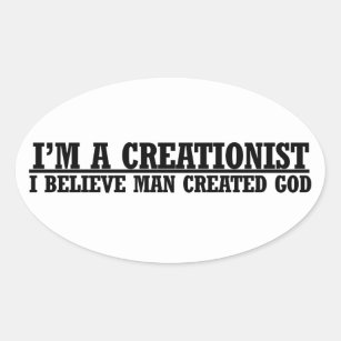 Adesivo Oval Sou um humor ateu criacionista e engraçado