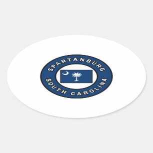 Adesivo Oval Spartanburg Carolina do Sul