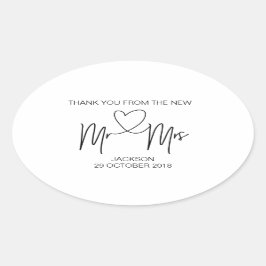 Adesivo Oval Sr. & Sra. Obrigado.