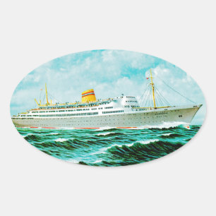 Adesivo Oval SS Bergensfjord no mar