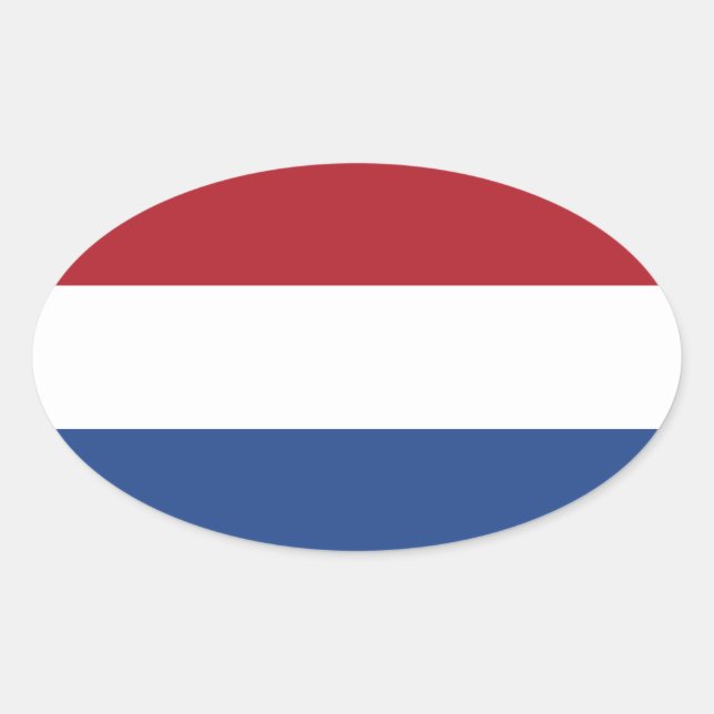 Adesivo Oval Sticker Holandês Flag Oval (Frente)