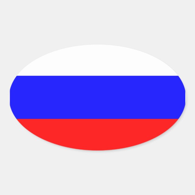 Adesivo Oval Sticker Oval de Sinalizador Rússia (Frente)