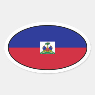 Adesivo Oval Sticker Oval do Sinalizador do Haiti