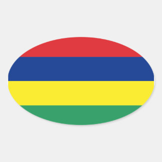 Adesivo Oval Sticker Oval Flag Maurício