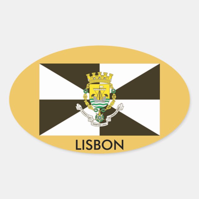 Adesivo Oval Sticker Oval Flag Portugal de Lisboa (Frente)