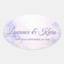 Adesivo Oval Sticker Ovale Elegant Botanical Wedding