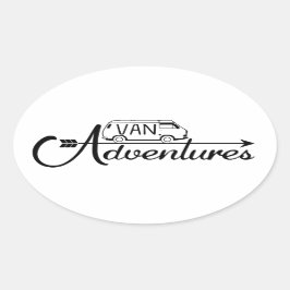 Adesivo Oval Sticker Van Adventures x4