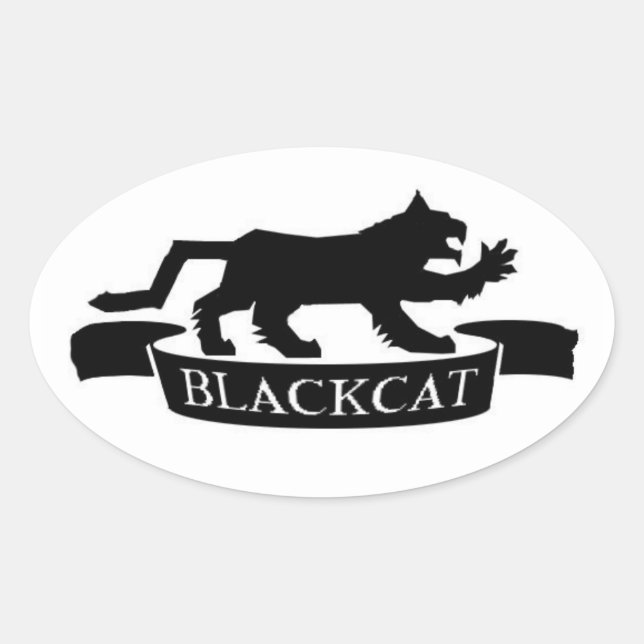 Adesivo Oval Stickers "Blackcat" (Frente)
