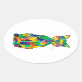 Adesivo Oval Stickers do Rainbow