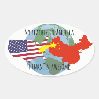 Adesivo Oval Stickers to Send to Students: USA, Incrível